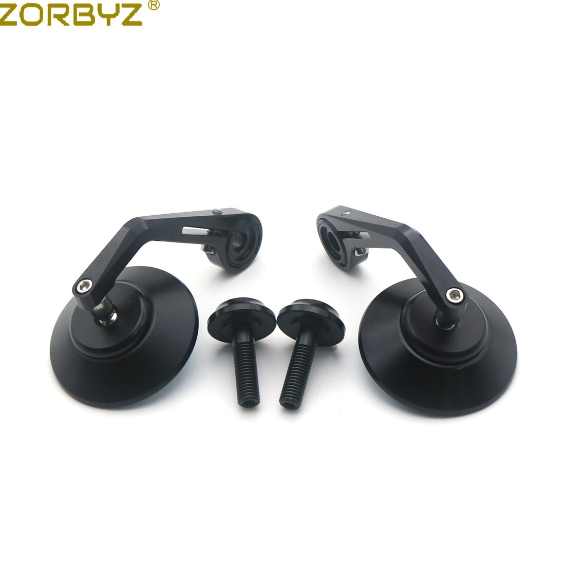 ZORBYZ Motorcycle Black CNC Aluminium Round Handlebar end Side Mirror 12mm Bolt-on For BMW R nineT Scrambler Urban HP4 S1000R: All Black