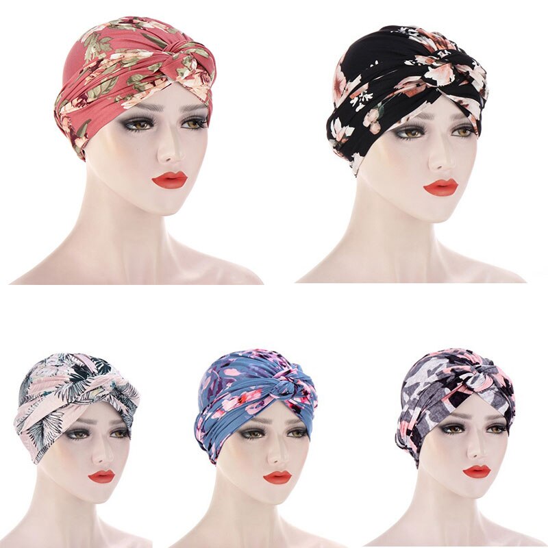 Bohe – Turban de sommeil à volants croisés pour femmes musulmanes, écharpe, bonnet, chapeau, accessoires contre la perte de cheveux