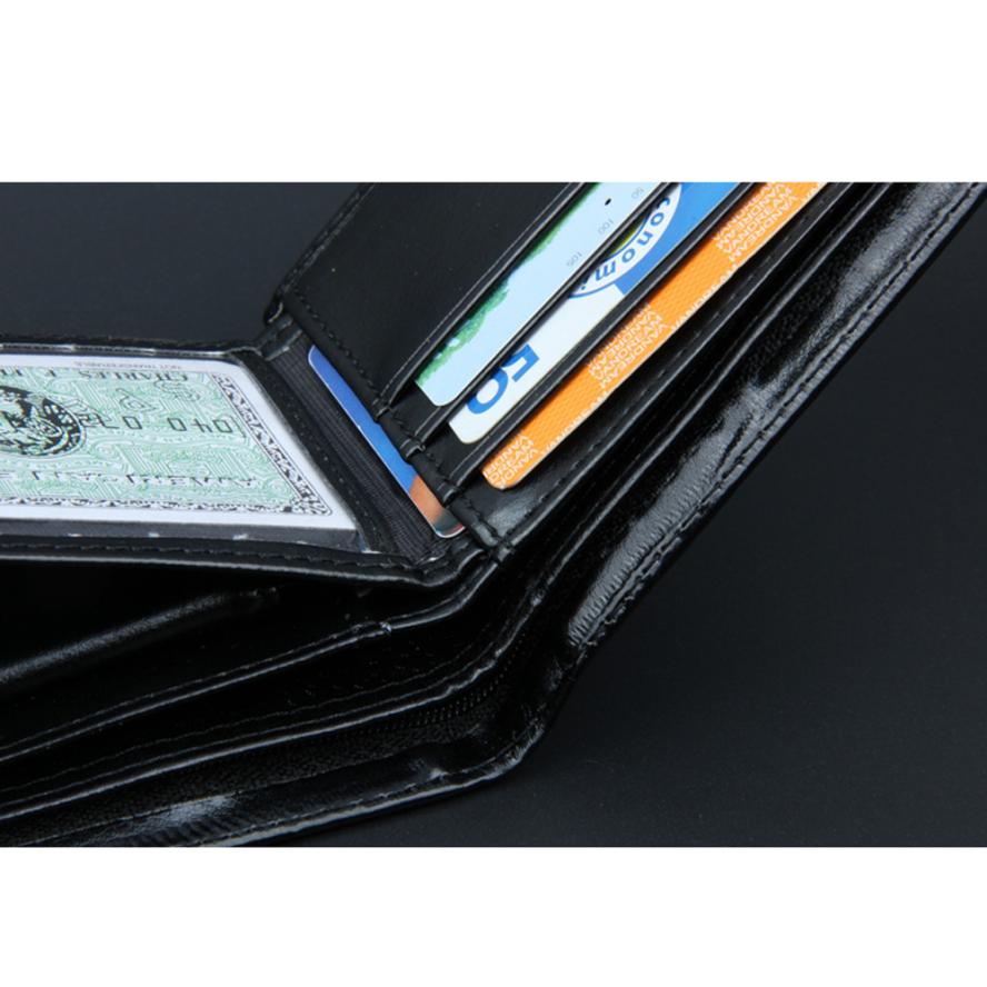 Brief Men Bifold Business Leather Wallet ID Credit Card Holder Purse Pockets stylish August 3