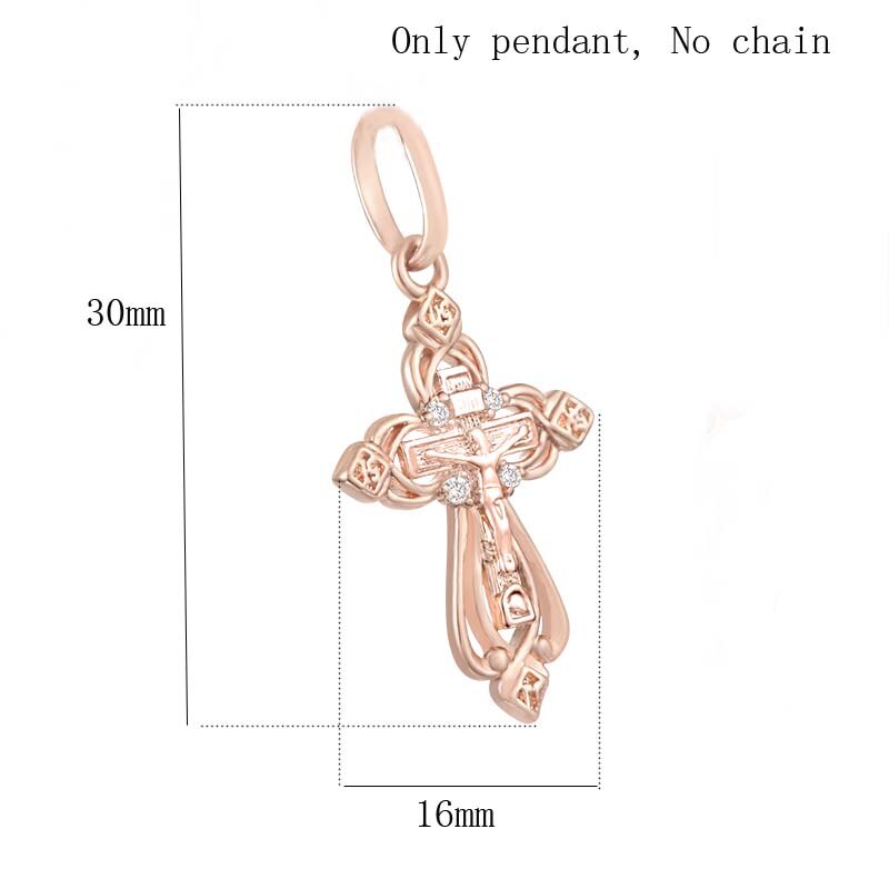 FJ 9 Style Jewelry Women Mens 585 Gold Color Crucifix Pendant Orthodox Cross Jewelry: PN0034