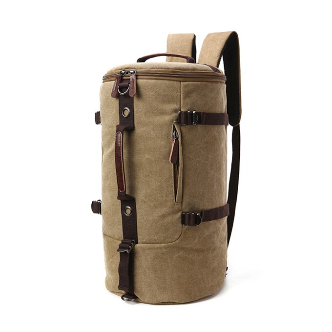 SNAP TOURS Stof Canvas Reistas Voor Mannen Mode Grote Ruimte Hand Bagage Mannelijke Weekend Plunjezak: KHAKI