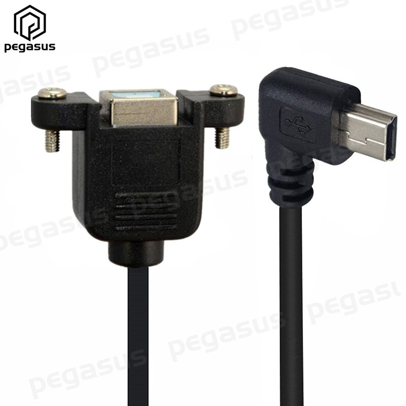 0.5m USB 2.0 B Female to Mini 5Pin Male 90 Degree Elbow Up / Down / Left / Right / Straight USB Extension Cable: Left