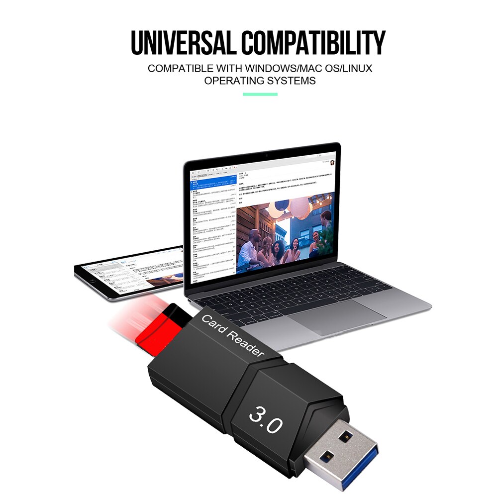 Adaptador USB 3,0 de alta velocidad, lector de tarjetas Digital TF, Micro, seguro, para PC, portátil, ,