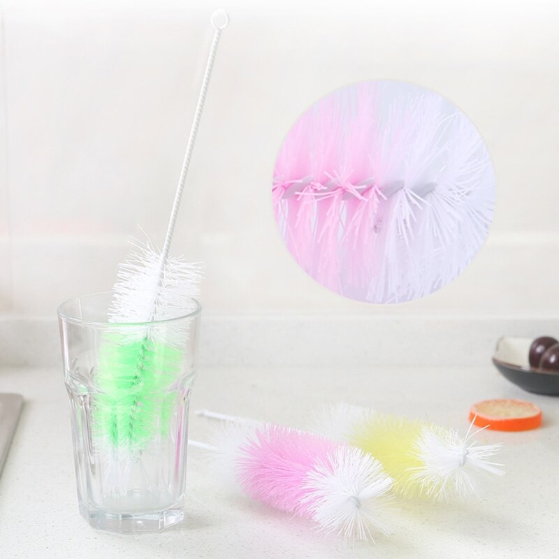 2Pcs Baby Nipple Bottle Brush 360 Degree Cleaner 30cm Nylon Cleaning Brushes GXMB