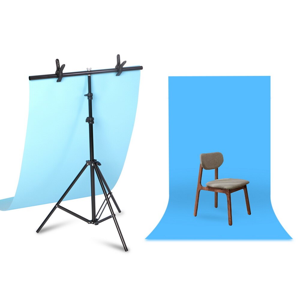 Fond cadre photographie toile de fond en forme de T Support de fond système arrière-plans en métal pour studio photo
