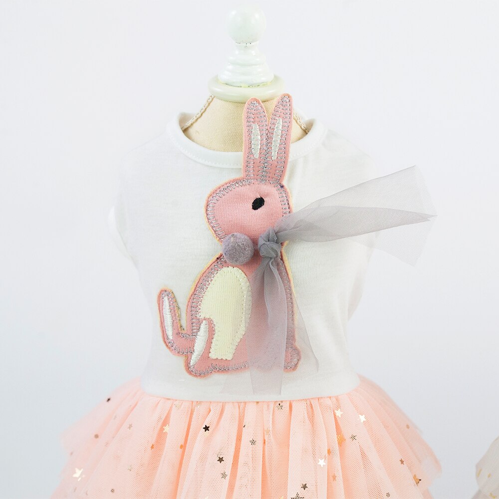 A18 Sweety Haustier Gittergewebe Felsen Kleider Frühling Sommer Kaninchen Sterne Prinzessin Kleid Blingbling Cupcake Hochzeit Kleid Für Kleine Welpen Hund