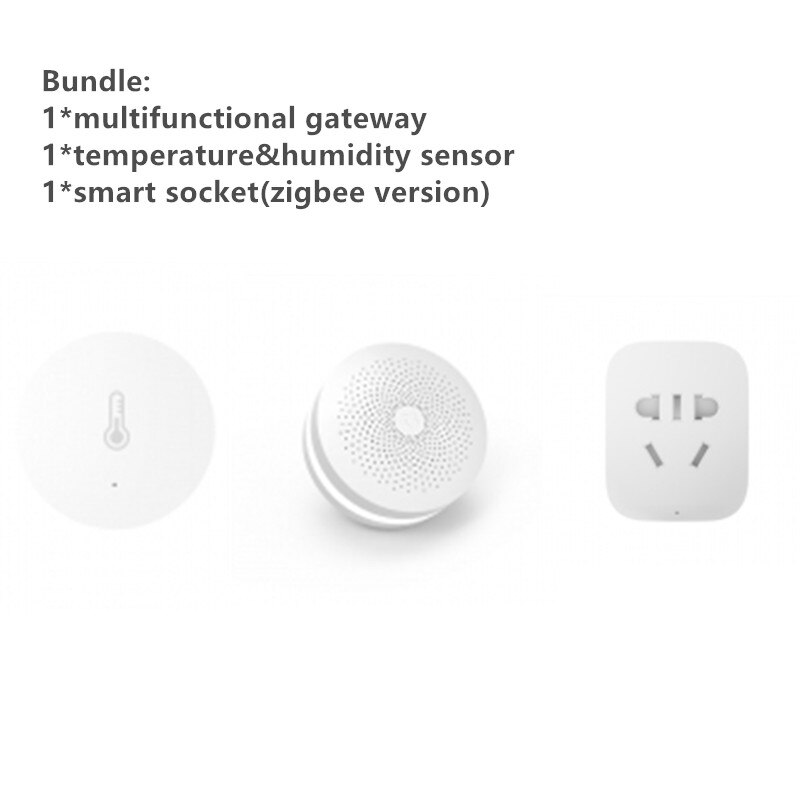 Xiaomi mijia Smart Home Kits Gateway Door Window Sensor Human Body Sensor Wireless Switch Humidity Zigbee Socket MI Version: bundle 3in1