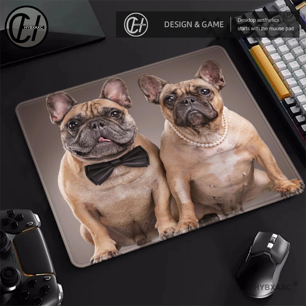 Duurzame muismatten voor mannen en vrouwen Franse Bulldog-hondmuismat Gamingtafelpad Antisliprubber 18 * 22 cm: XS / Kaki