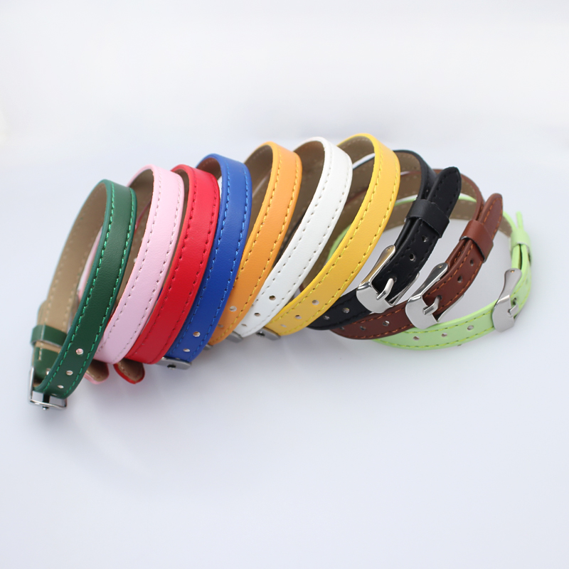 Nueva pulsera de cuero PU de 8mm para dijes deslizantes, pulsera con letras, Collar para mascotas, accesorios DIY, fabricación de joyas para mujer