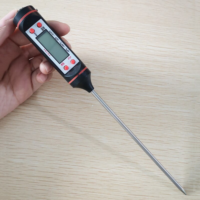 1pc pen stil måle olie mad temperatur i køkken digital skærm elektronisk sonde type flydende grill termometer: Sort