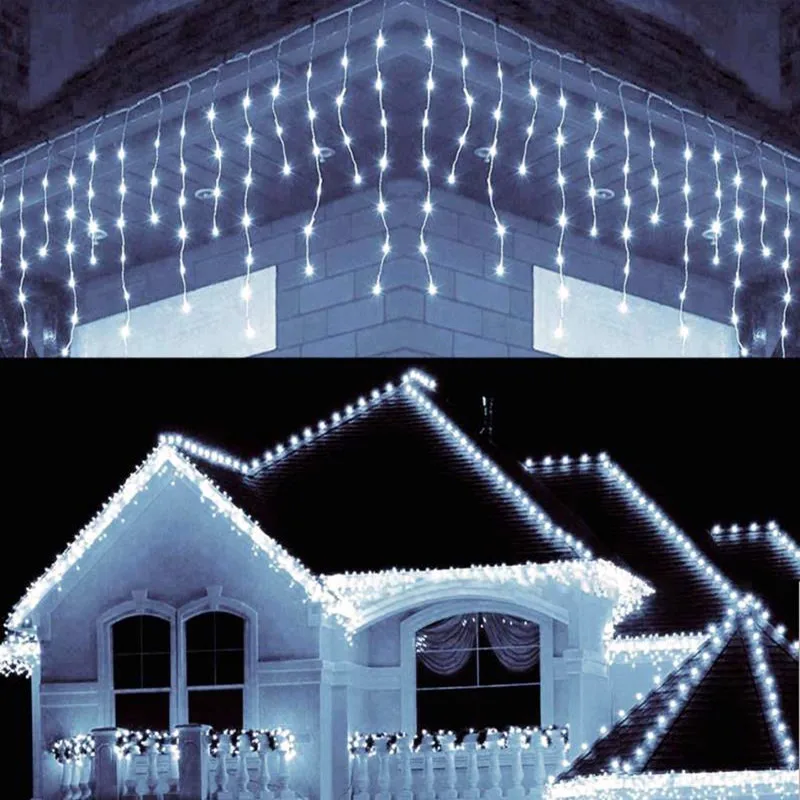 Guirlande de rue feston d'hiver rideau lumineux Led guirlandes de glaçons pour le nouvel an tombant 0.3M 0.4M 0.5M pour les décorations de noël 2024: changeant / 0-5W