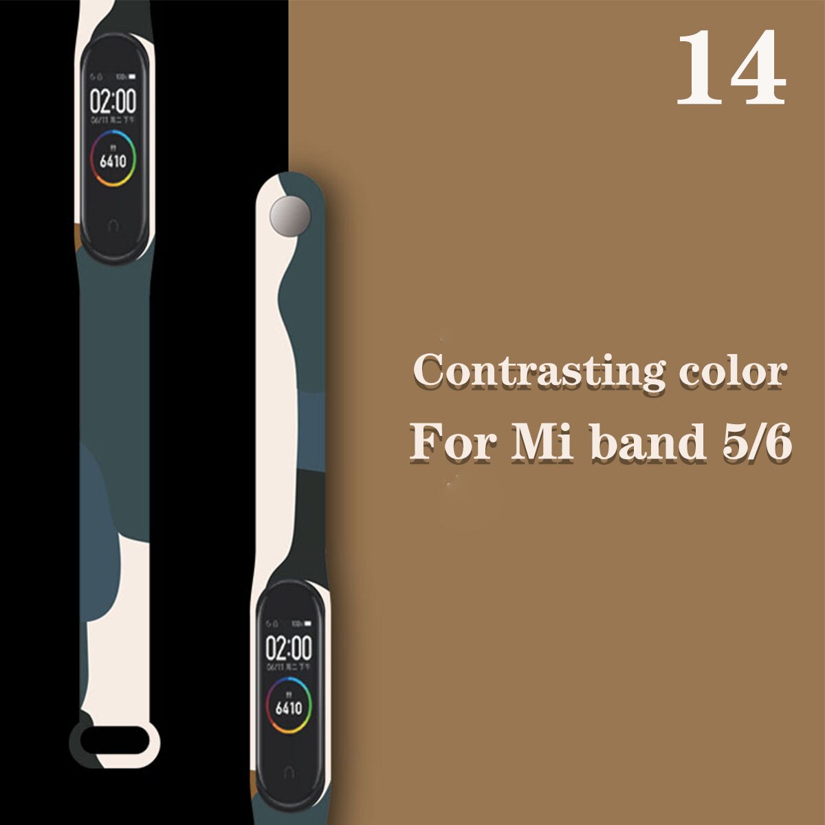 Print Pattern Bracelets Mi Band5 Mi Band 6 Strap Sports Wristband Adjustable Bracelets For Sport Silicone TPU straps: 14