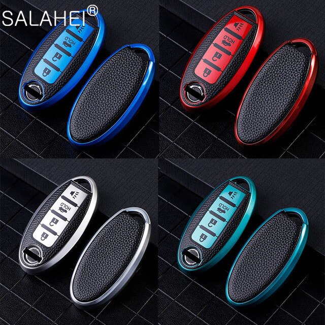 Tpu auto afstandsbediening sleutel volledige cover case voor auto voor nissan qashqai juke  j10 j11 x- trail  t32 t31 kicks tiida pathfinder notitie case: D / Groente