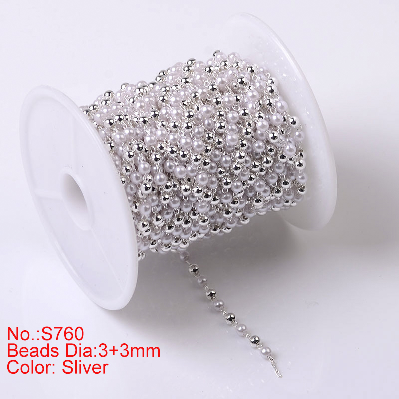 1Meter Beaded Chain Imitation Pearl Chain Copper Necklace Chain Handmade Accessories for Jewelry Making Components Crafts DIY: Maroon