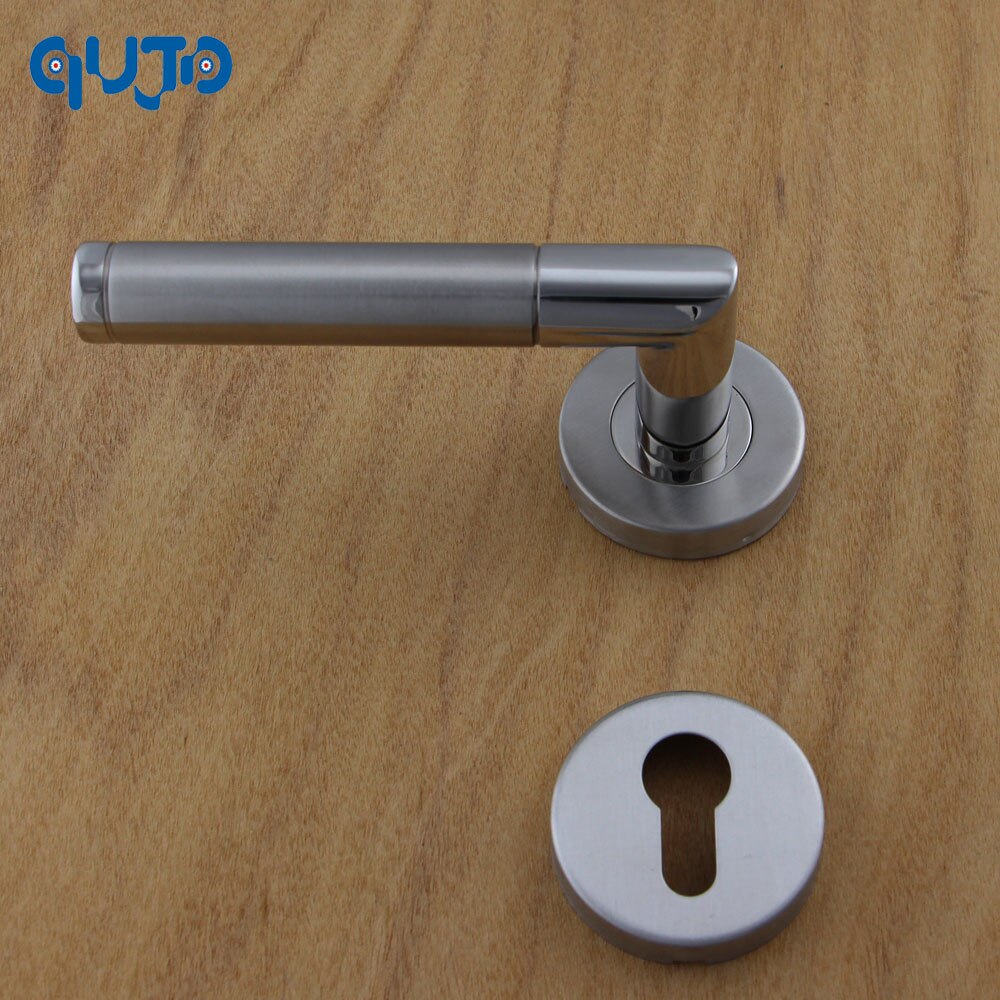 Commercial Tube Door Lever Handle On Rose Polished and Satin Lever Door Handles