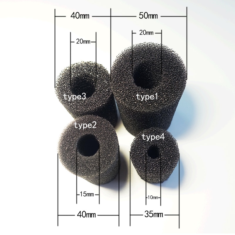 5 Pcs Spons Aquarium Filter Protector Cover Voor Fish Tank Inlaat Vijver Zwart Foam Filter Accessoires