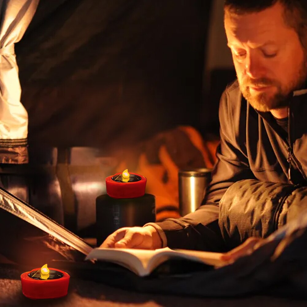 6 stuks woondecoratie zonne-theelichtjes op batterijen, elektrische led-kaarsen, bruiloft, feest, hartvormig, tuin, waterdicht, oplaadbaar