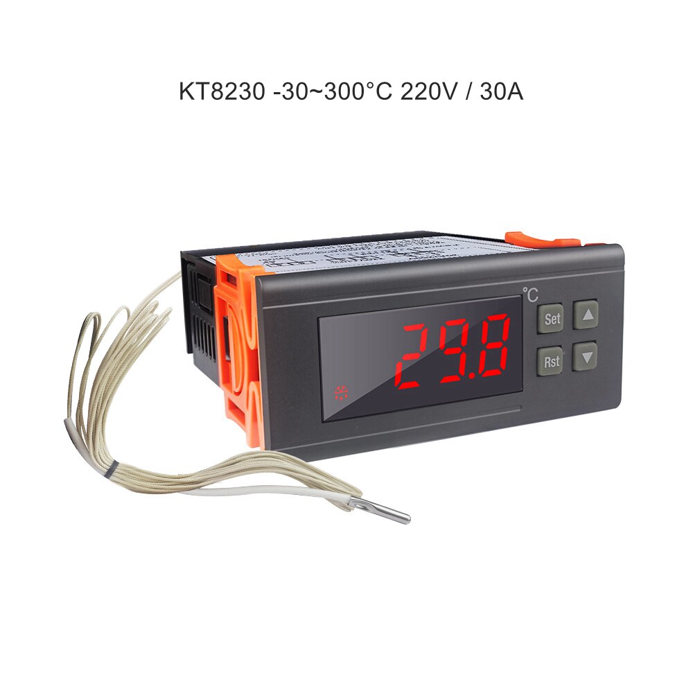 Thermostat 220V 30A -30~300 Celsius Digital Temperature Controller Thermostat Regulator with NTC Sensor Relay Output: -30-300C 220V 30A
