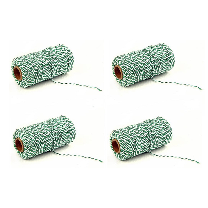 4 PCS Colourful Cotton Twine Bakers Twine Rope Cotton String For Artworks DIY Crafts Packaging Decor: Watermelon red