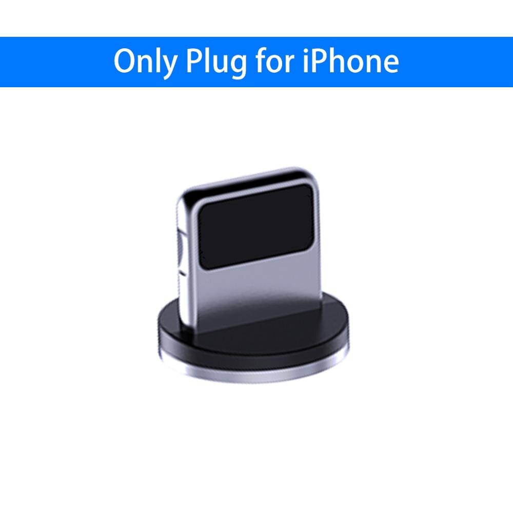 Awei led magnetische kabel 3 in 1 oplaadkabel snel 360 graden type c usb-kabel micro usb magnetische oplader snel voor mobiele telefoon: Alleen stekker