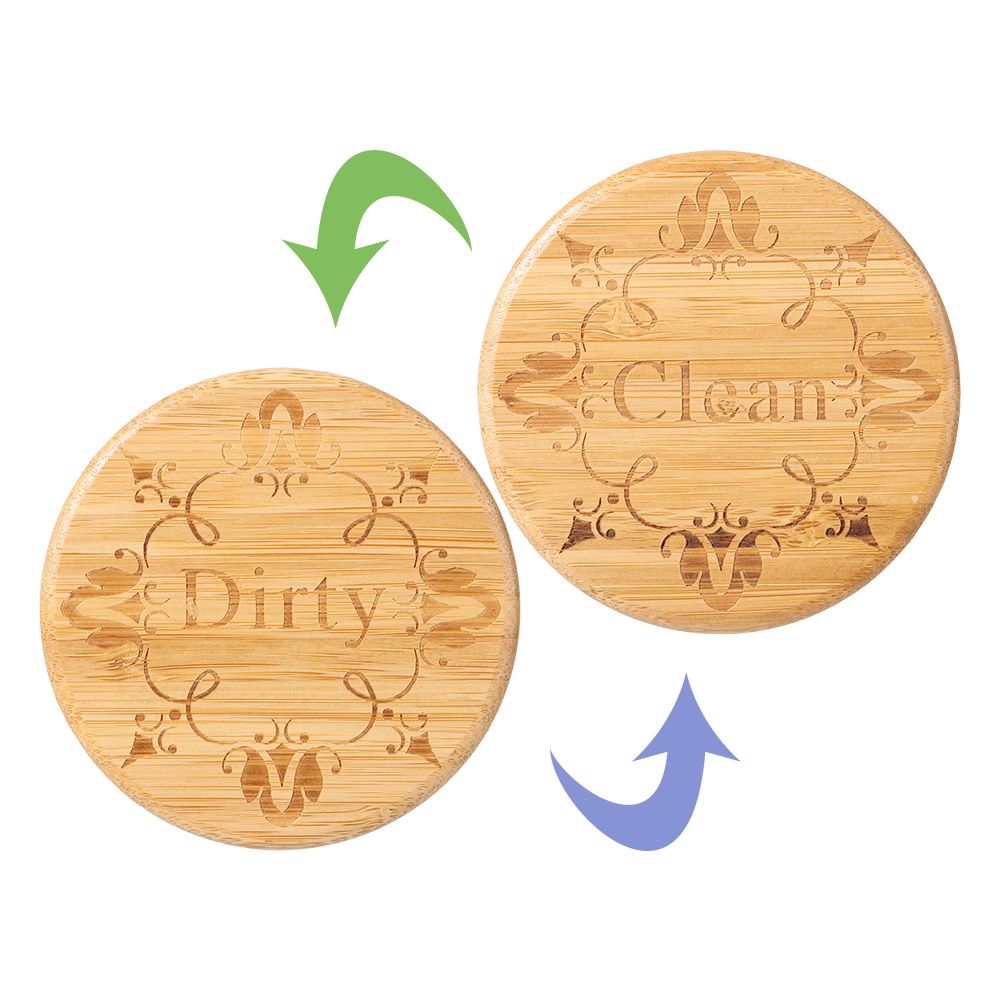 1PC Double Sided Dishwasher Fridge Magnet Reusable Clean Dirty Sign Household Home Living Bamboo Home Decor Magnetic Sticker: Style 3