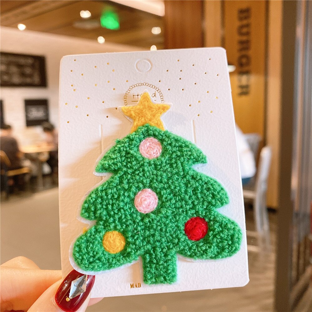 Fermagli per capelli da cartone animato per ragazze natale neonata forcine copricapo Barrettes fiocco per capelli principessa accessori per capelli per bambini forniture: 1