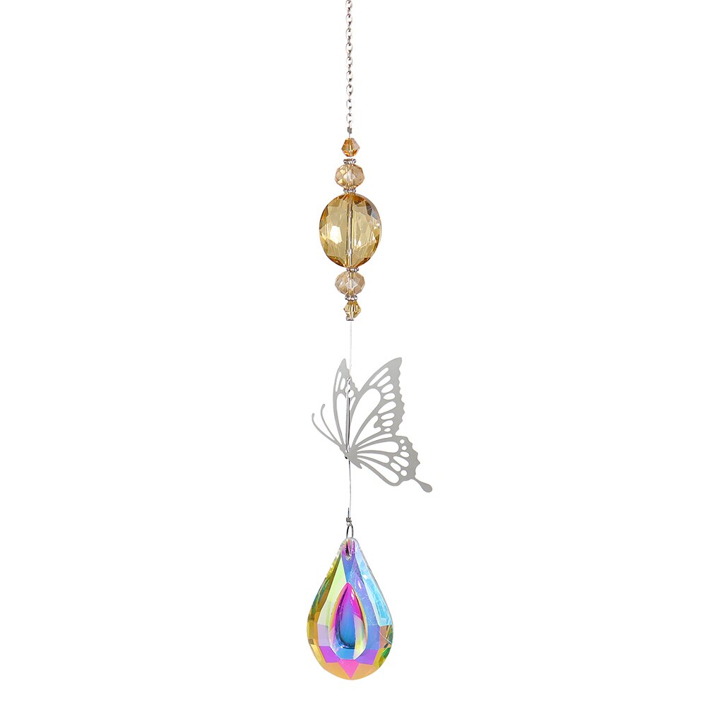 Crystal Windchimes Sun Catcher Crystal Prism Pendant Rainbow Maker Butterfly Car Hanging Pendant Window Curtain Wind Chime: 5