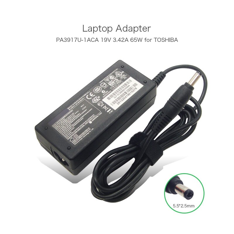 19V 3.42A 65W PA3917U-1ACA Laptop Charger for Toshiba Portege R700 R705 R835 R830 A110 A80 PA3396U-1ACA AC DC Adapter
