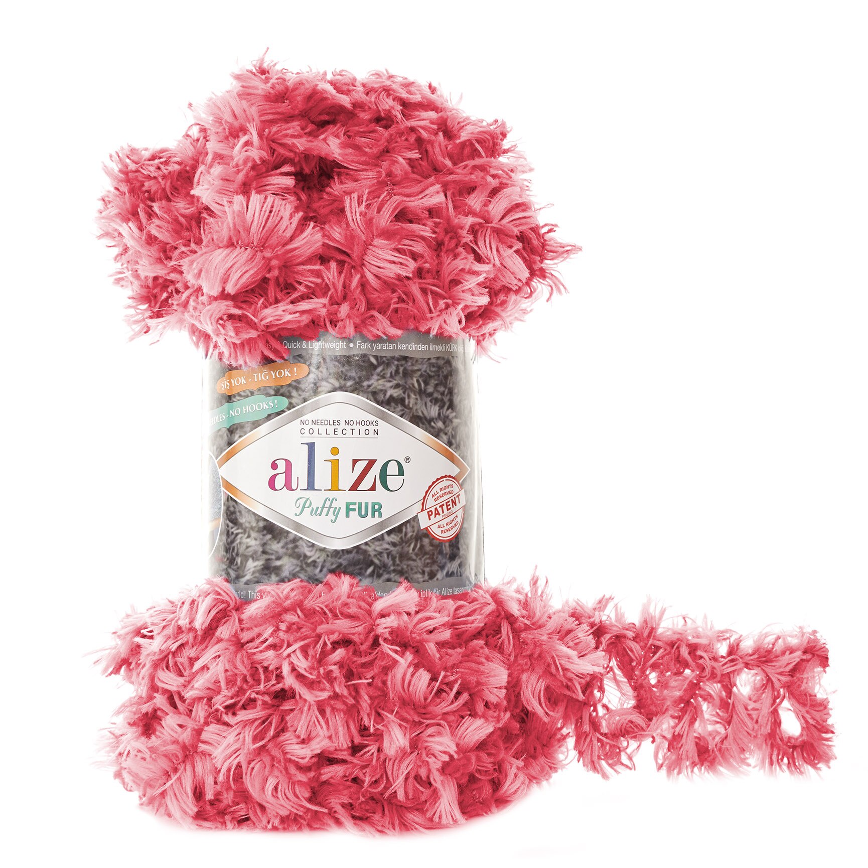Wimper Loopity Garen, Alize Puffy Fur, Easy Finger Knitting - 4 Ball - GEEN SPIEZEN- NAALDEN- 6 Meter(100gr)- Hobby - - Sjaal - Baret - Handschoen - Jurk - Sjaal - Wrap - Diy - Made In Turkey: 6115