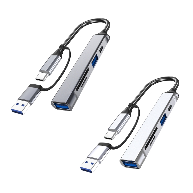 USB C+USB Hub 5 Port Adapter for 5 in 1 USB C/USB Hub Dongle Portable USB C Hub