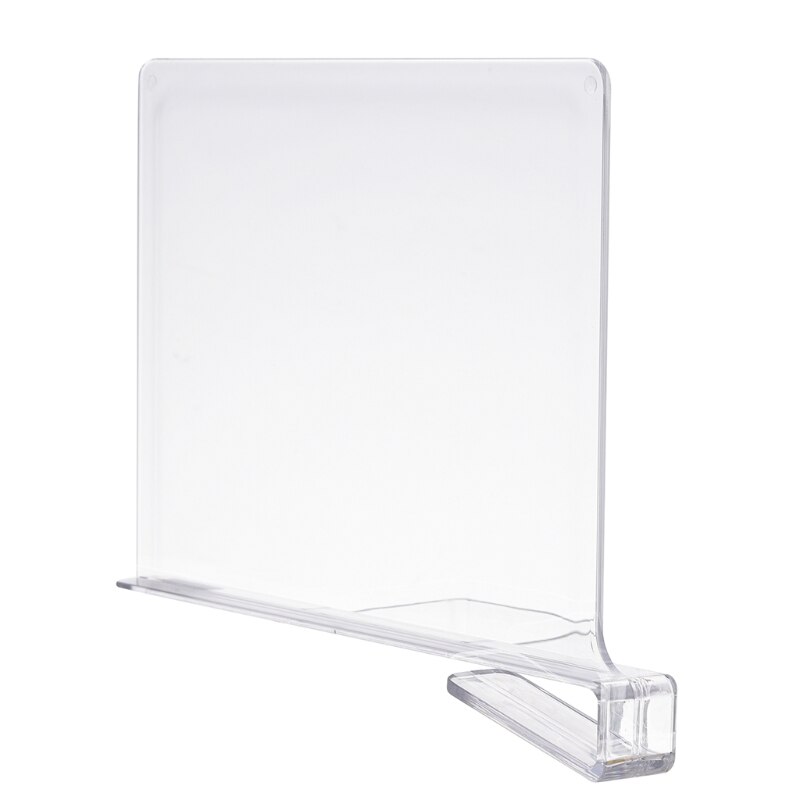 Divisores de estante de acrílico transparente para armario, placa separadora de estantes de madera, 2 piezas