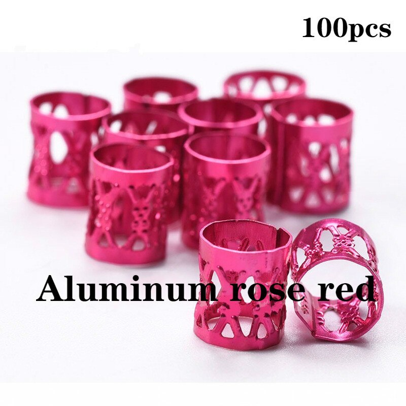 100Pcs/Lot Gold and Silver 8x9mm Micro Hair Dread Braids Wig Lock Tube Beads Adjustable Cuffs Clips for Hair Accessories Tool: NO.9    100pcs
