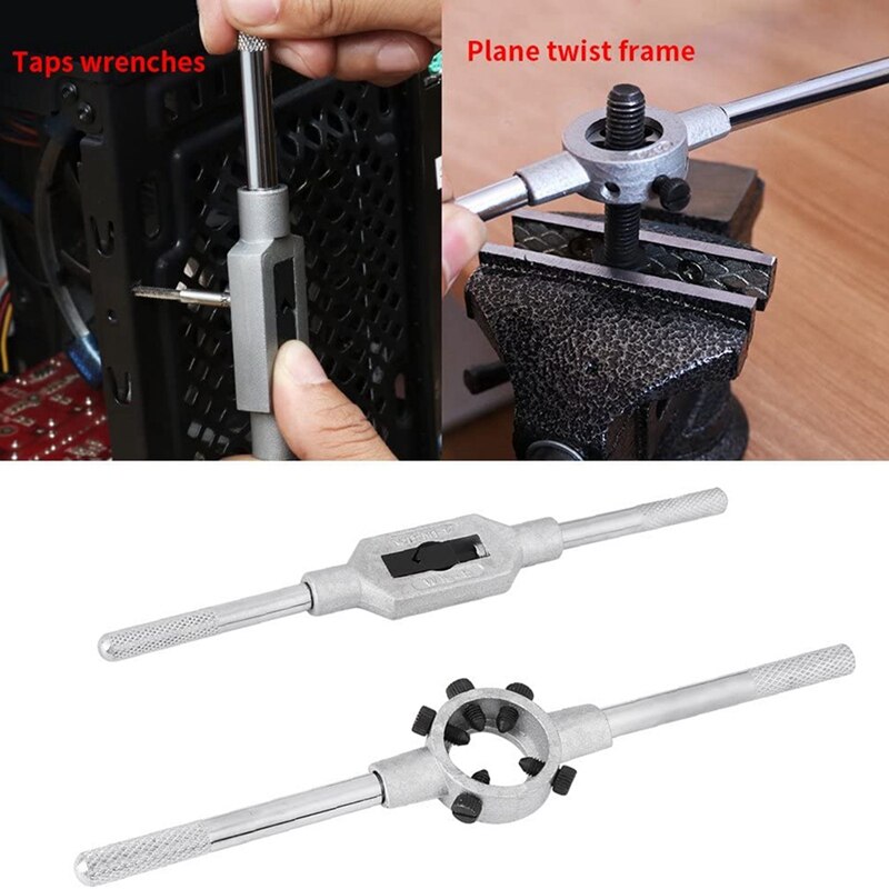 HLZS-32Pc M3-M12 Metric Tap And Die Set Manual Tapping Tool Thread Tap Die Wrench Set