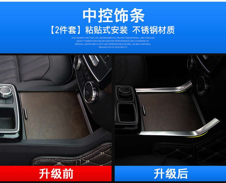 High Aluminum & ABS Interior Trim For Mercedes Benz ML W166 -15/GLX 166 -15/GLE -16/GLS car accessories: A-2PCS steel
