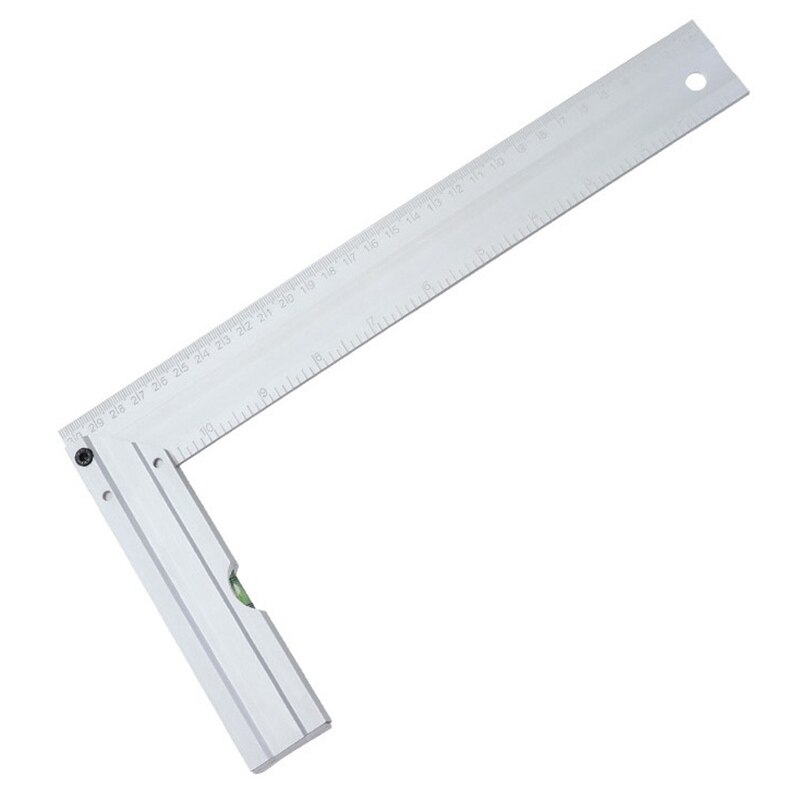 300mm Square Ruler 90 Degrees Aluminum Alloy with Level Bubble Metric/Inch Woodworking Foot Level Tools: Default Title