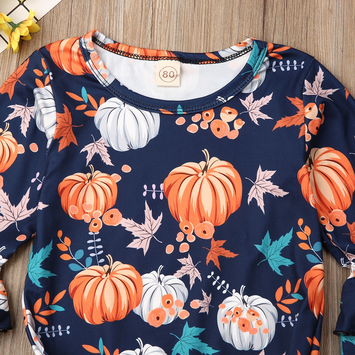 Ropa de bebé primavera otoño niño pequeño bebé niña halloween calabaza manga larga acampanada tops + faldas tubo conjunto de trajes de algodón
