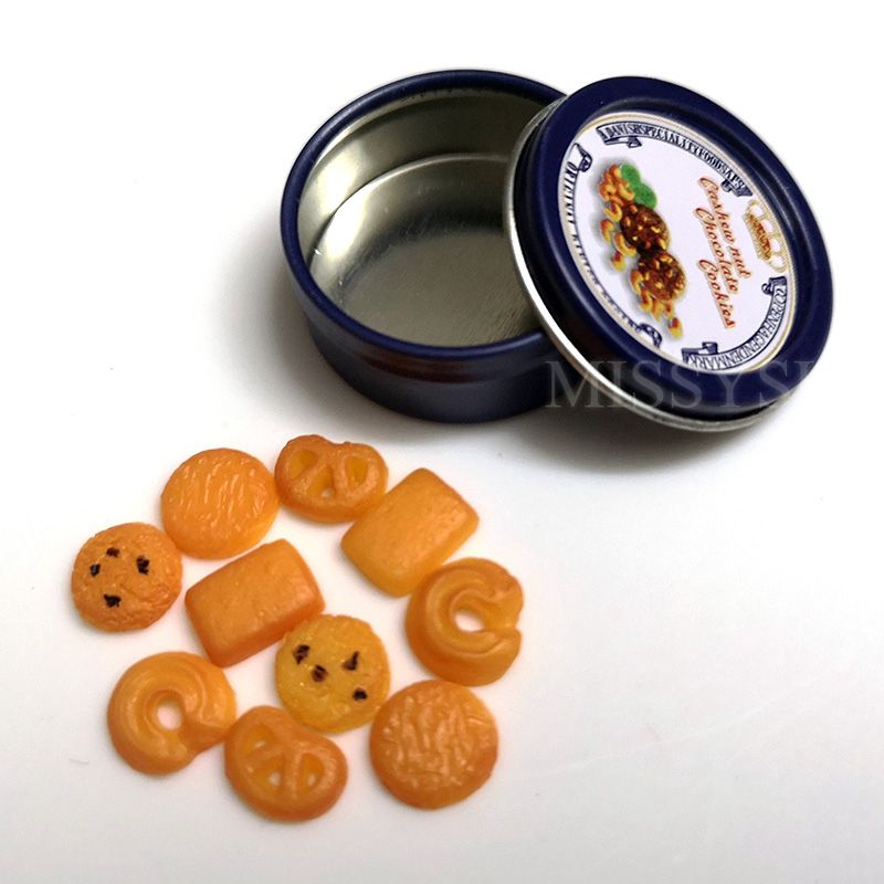 1set 1/12 Cute Dollhouse Miniature Mini Cookies With Box food Play doll food for blyth BJD Kitchen Toys: style1