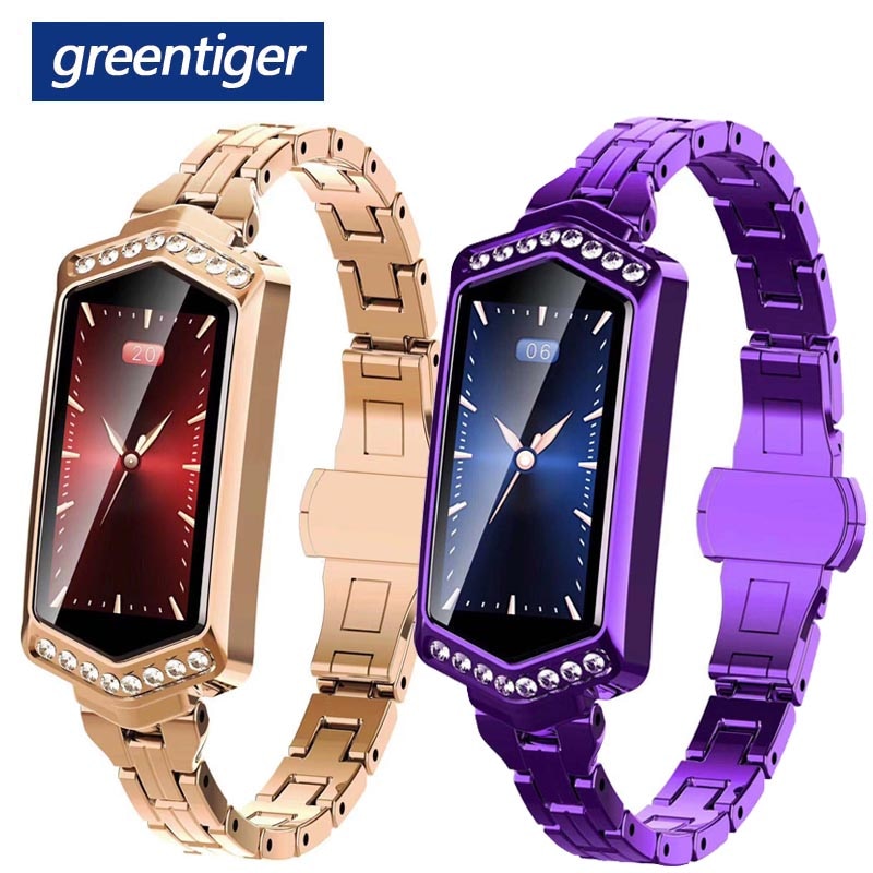Greentiger  b78 gps smart klocka dam  ip67 vattentät fitness tracker armband pulsmätare blodtryck smartwatch vs  h8
