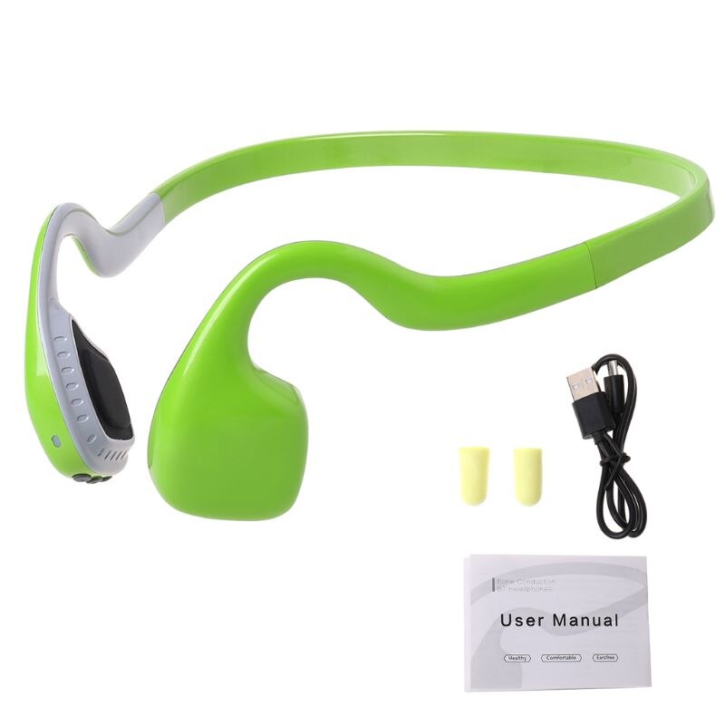 Beengeleiding Bluetooth 5.0 Sport Oortelefoon Draadloze Hoofdtelefoon Oordopjes Met Microfoon L41F: green