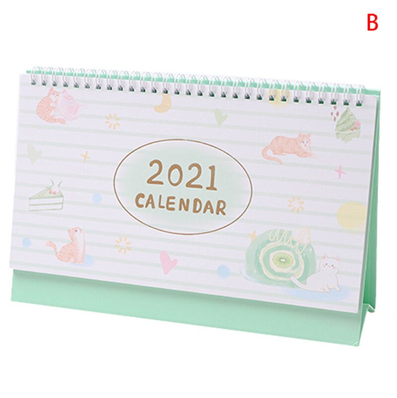Tegneserie kat skrivebord kalender cutetable kalendere tidsplan planlægger: B