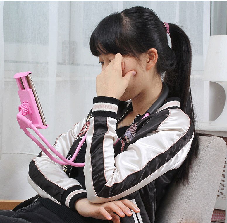 Hanging Phone Holder Mobile Stand with Flexible 360 Degree Turning for 4.5" ~ 6.5" Universal Smartphone for Iphone Xiaomi Huawei