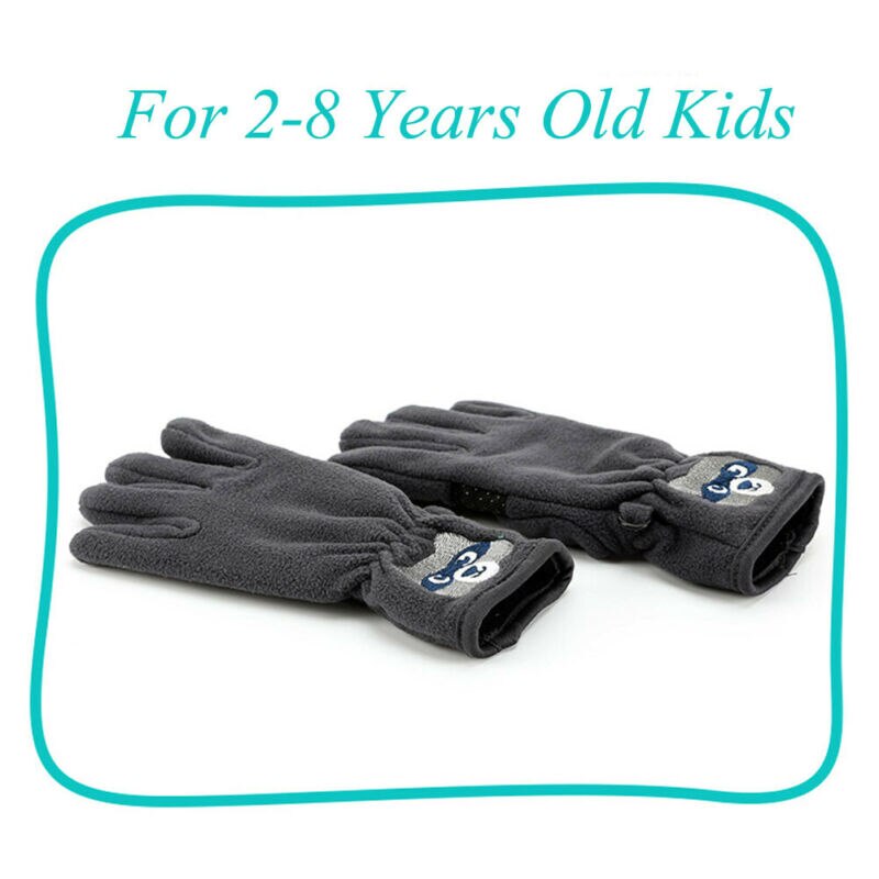 Kids Ski Winter Warm Gloves Girls Boys Plush Soft Anti-Slip Outdoor Mittens Children Gloves Cute Cartoon Bear Soft Winter Warm