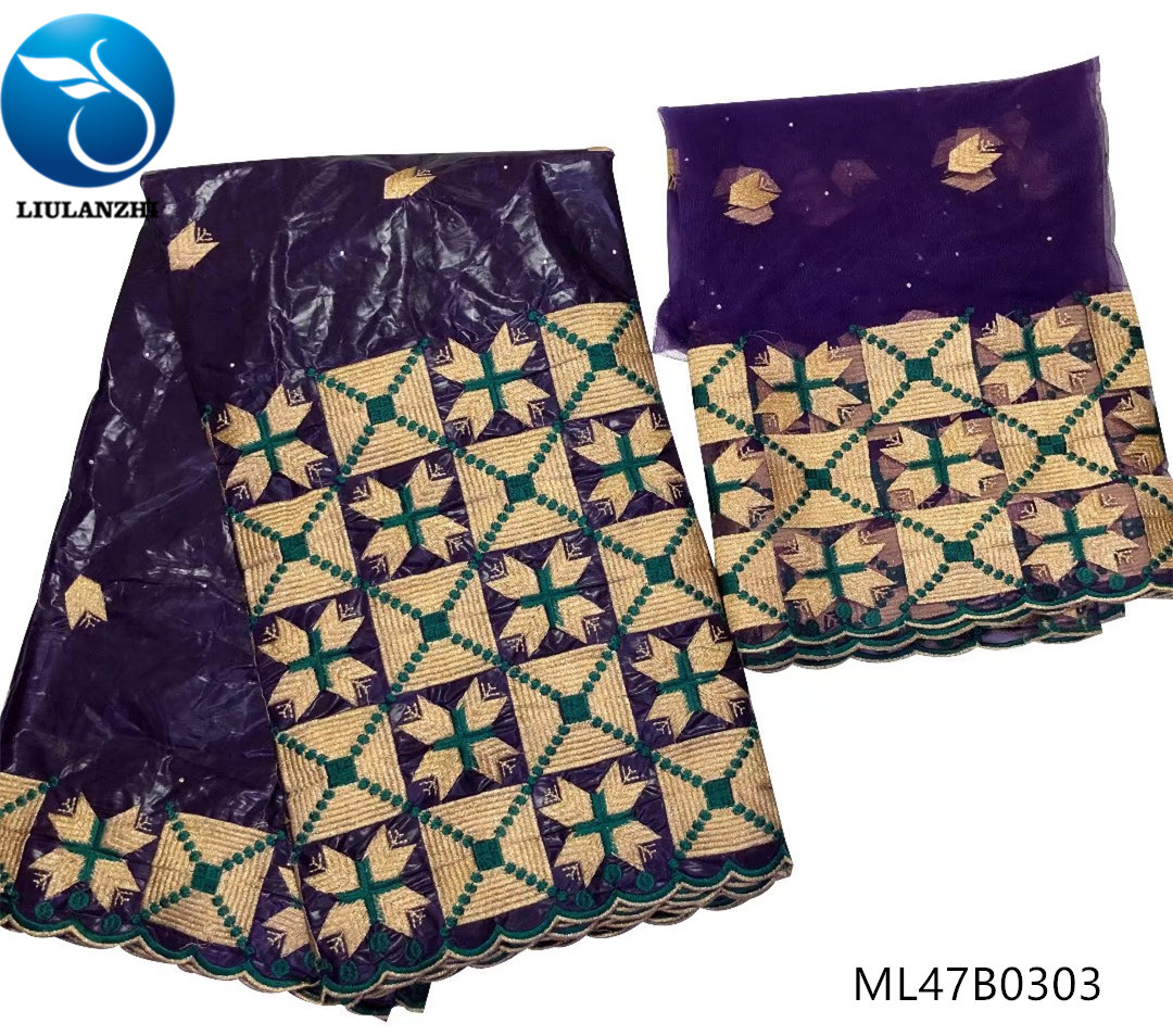 Liulanzhi Bazin Veters Stof Afrikaanse Kant Stof Bazin Riche Getzner Stof Jurk Voor Vrouwen 7Yards/lot ML47B03: ML47B0303