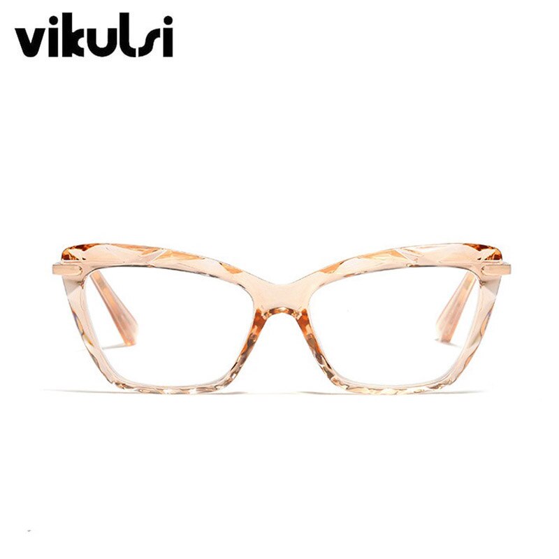 TR90 Frame Rode Kat Bril Dames Geometrische Element Brilmontuur Vrouwen Mode Optische Oculos Grau Feminino: E300 C2 tea
