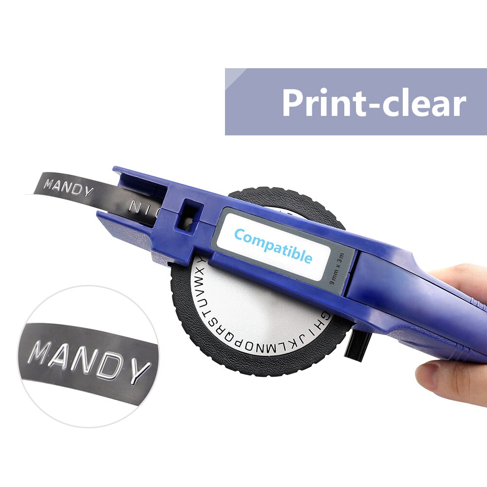 5Pack 9mm 3D Präge PVC Label Bänder Kompatibel für Dymo Label Maker 1880 12965 Manuelle Label Makers für motex E101 DYMO 1610