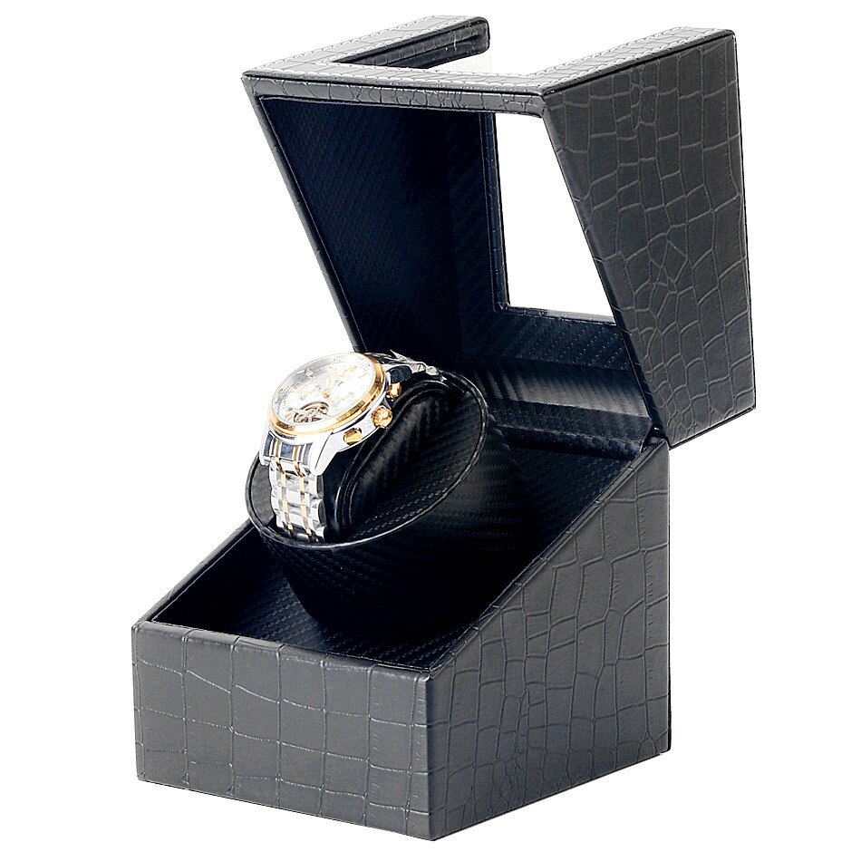 Automatic Watch Winder Box For Mechanical Watches Brand Single Watch Rotator Box Luxury Transparent Case Clock Winder: F