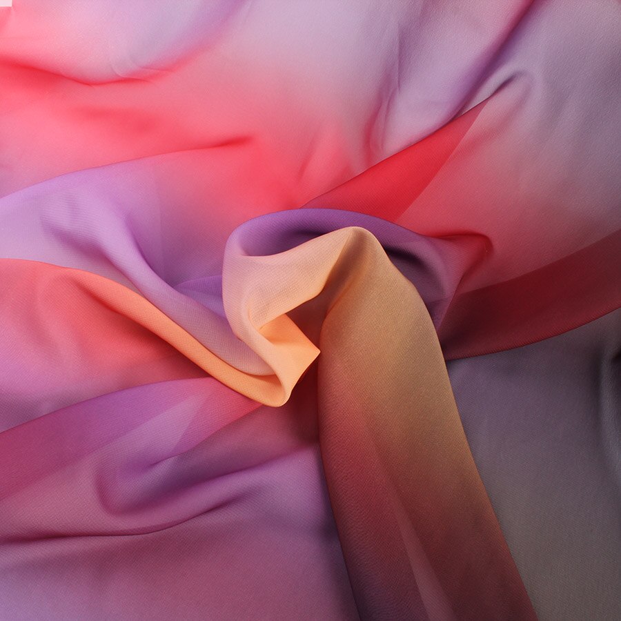 Gradient Color Chiffon Fabric Changing Shade 100d Chiffon Sheer Gowns Dress 150cm Wide - Sold By The Half Meter