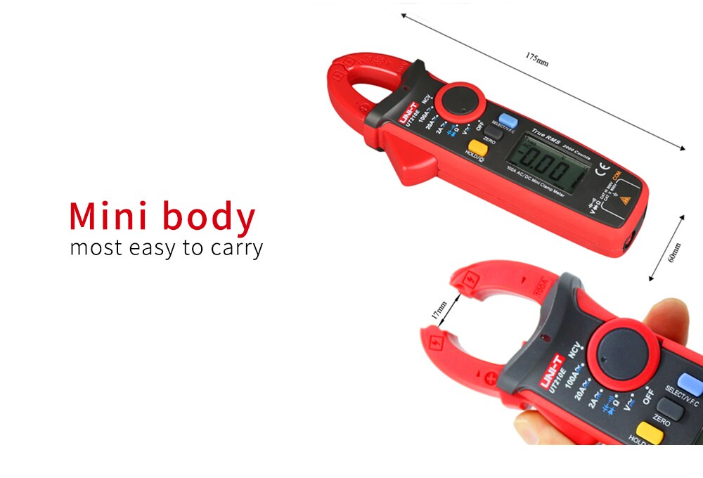 UNI-T UT210E True RMS Mini Digital Clamp Meters AC/DC Current Voltage Auto Range VFC Capacitance Non Contact Multimeter Diode