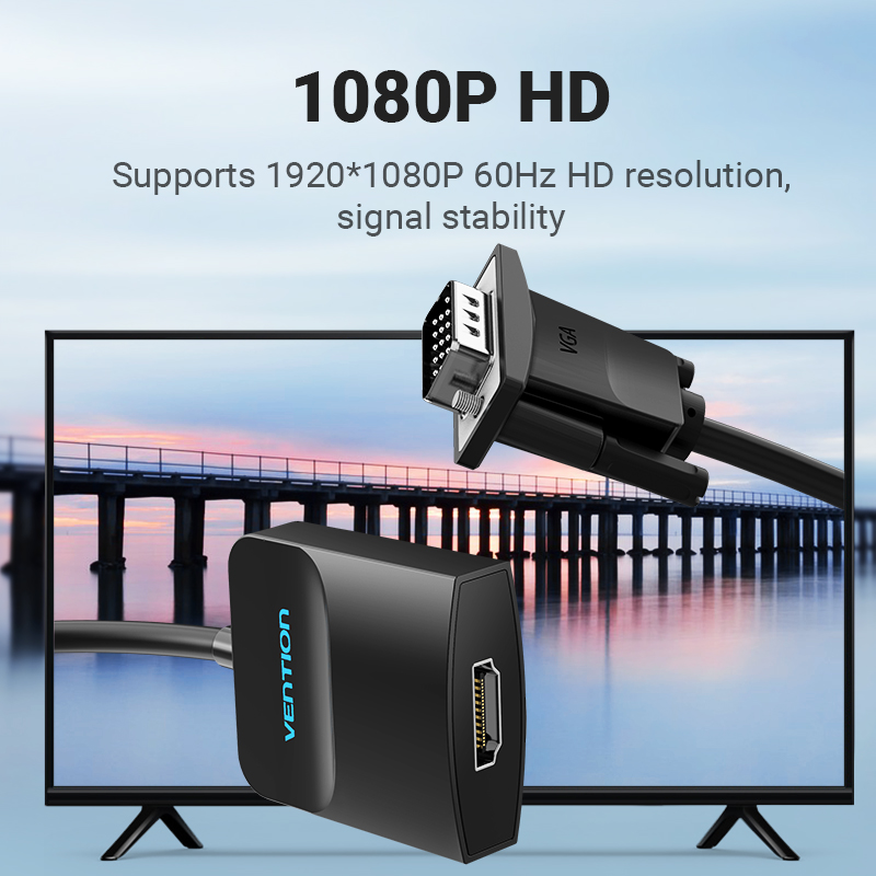 Ventie VGA naar HDMI Converter Kabel Analoge AV naar Digitale Converter Adapter met Audio 1080P voor PC Laptop naar HDTV Projector