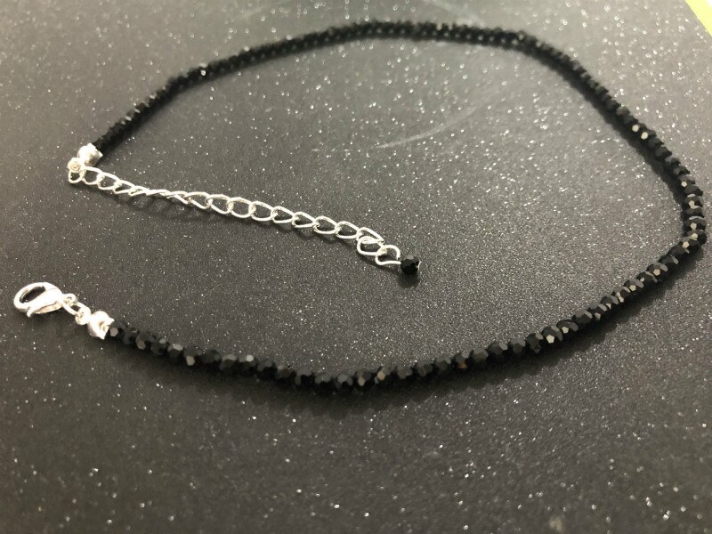 3 Mm Black Crystal Kralen Choker Ketting Vrouwelijke Mode-sieraden Kettingen Voor Vrouwen Bijoux Femme Goud Zilver Kleur: Silver Plated